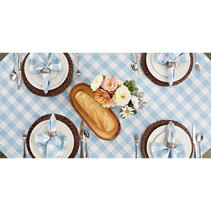 DII Buffalo Check Collection Classic Tischdecke, 60x84 cm, Hellblau & Weiß – Bild 8