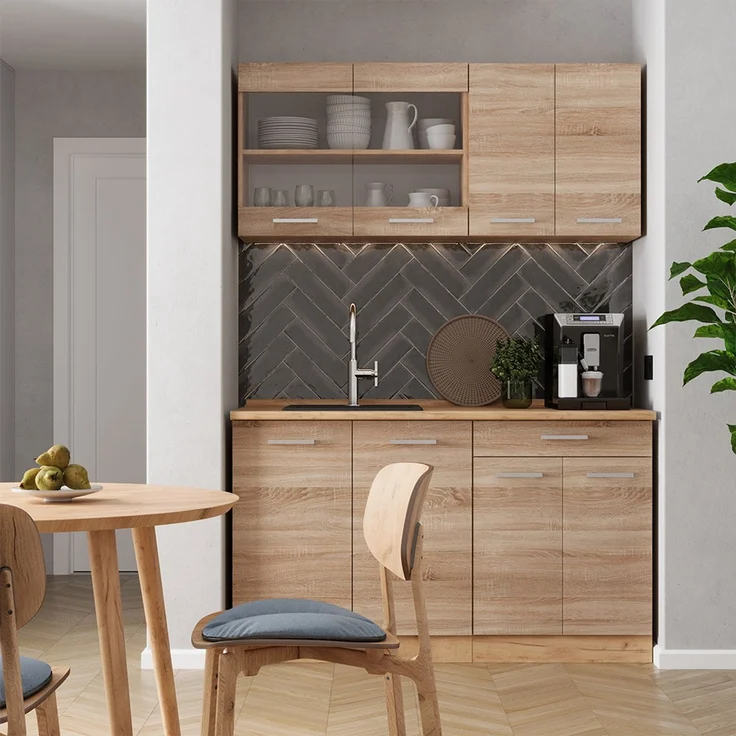 Küchenfront R-Line Sonoma 59.6 x 132.7 cm Möbelfront für den Backofenumbauschrank (voll) Vicco – Bild 3
