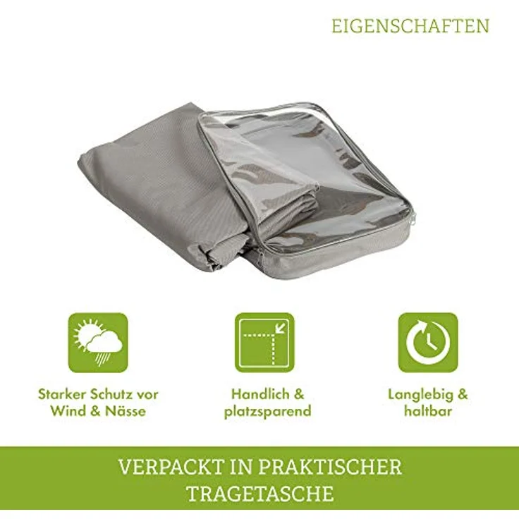 Acamp Abdeckung für Gartenmöbel Größe L, wasserdicht, schmutzabweisend, UV-beständig, anthrazit, 230x155x80 cm – Bild 2