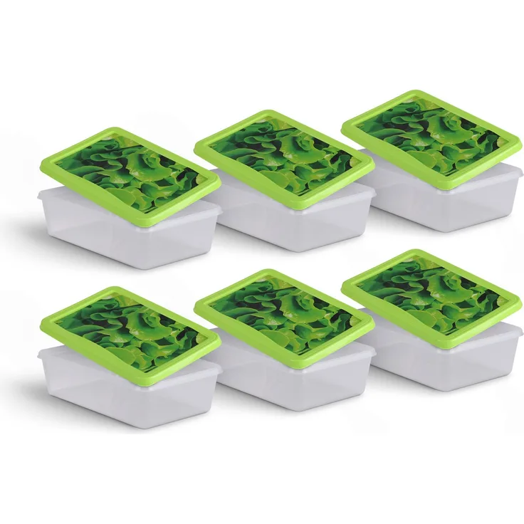 Frischhaltedosen für Lebensmittel 1,25 L ( 6er Pack ) Vorratsdose, Aufbewahrungsbox für Obst, Gemüse oder Snacks, Meal Prep Box, Lunchbox