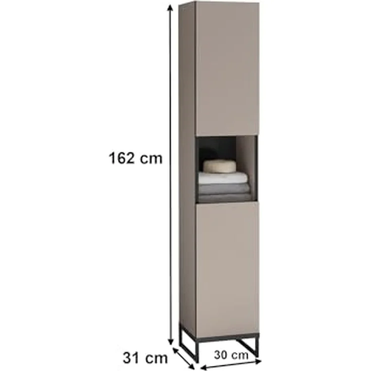 moebel-dich-auf Hochschrank VENEZIA (schmaler Badezimmer Wandschrank in kaschmir 30 cm breit) – Bild 3