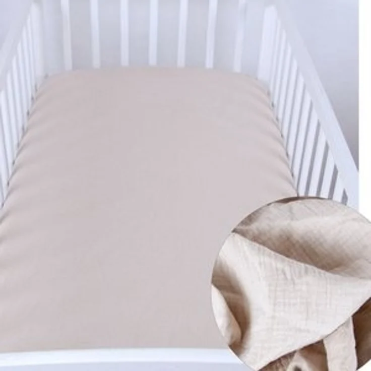 BabyLux Spannbettlaken BabyLux Spannbettlaken Musselin 60x120 70x140 Baby-& Kinderbett, Beige 70x140 – Bild 6