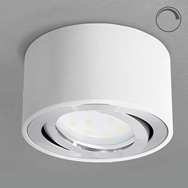 SSC-LUXon LED Aufbaustrahler CELI-1W LED Spot weiß 6W dimmbar warm/neutral/tageslicht Aufputzlampe, schwenkbar, LED wechselbar, Warmweiß bis Tageslicht – Bild 2