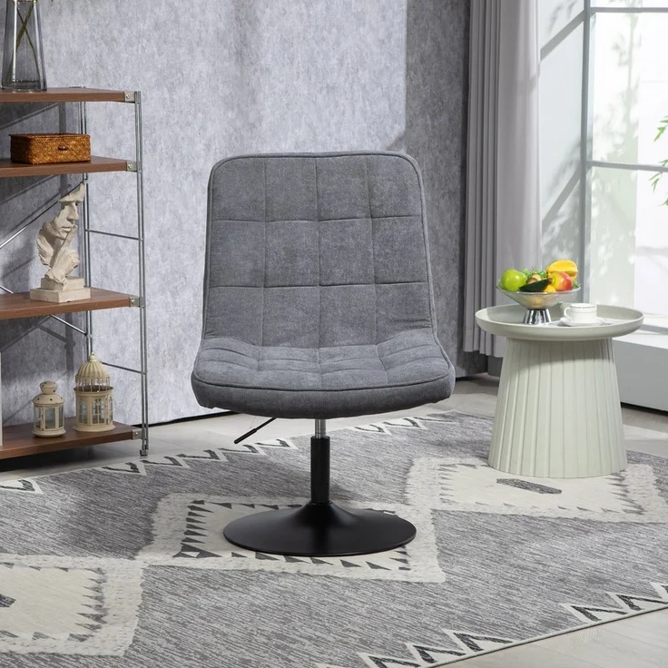 SVITA Loungesessel HENRY, gepolstert, 360° drehbar, Cordbezug, Grau – Bild 3