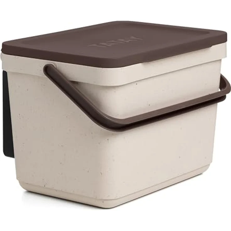 TATAY Biomülleimer Küche 6L | Organischer Abfalleimer Smart mit Halterung und Schrauben | Kompaktes und Funktionales Design | Aus 100 % recyceltem Material | 26,5 x 20,5 x 18,5 cm, Ecohome – Bild 2