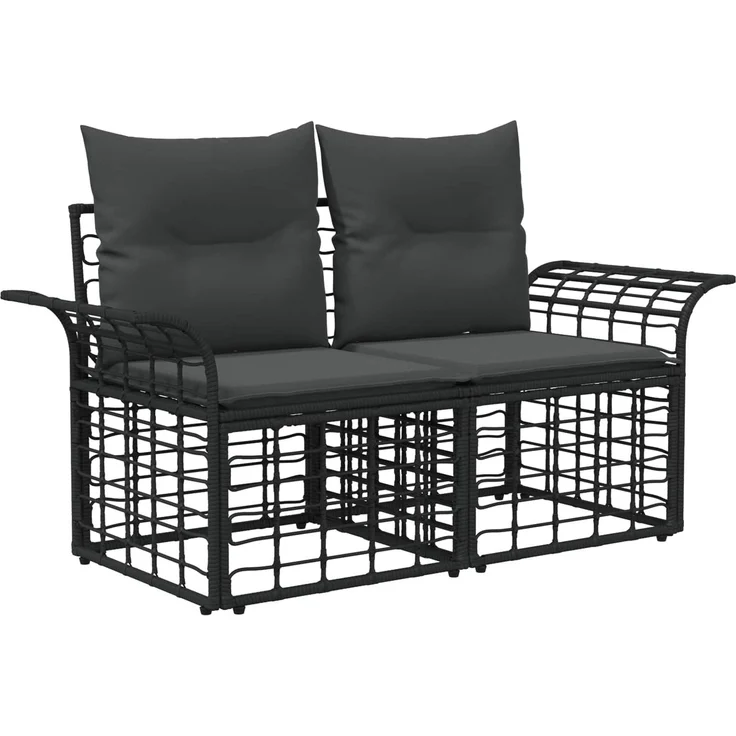 vidaXL Outdoor-Sofagarnitur 4 pcs Schwarz und Dunkelgrau Polyester 3437637 – Bild 3