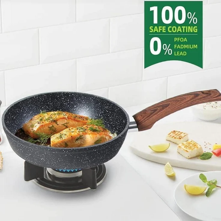 Kitchen Academy Induktion Töpfe Set 12-teilig Schwarze Granit Antihaft Topfset – Bild 3