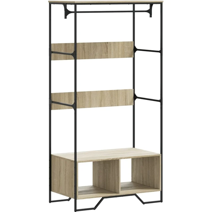 vidaXL Kleiderständer Sonoma-Eiche 90x50x180 cm Holzwerkstoff 848670 – Bild 1