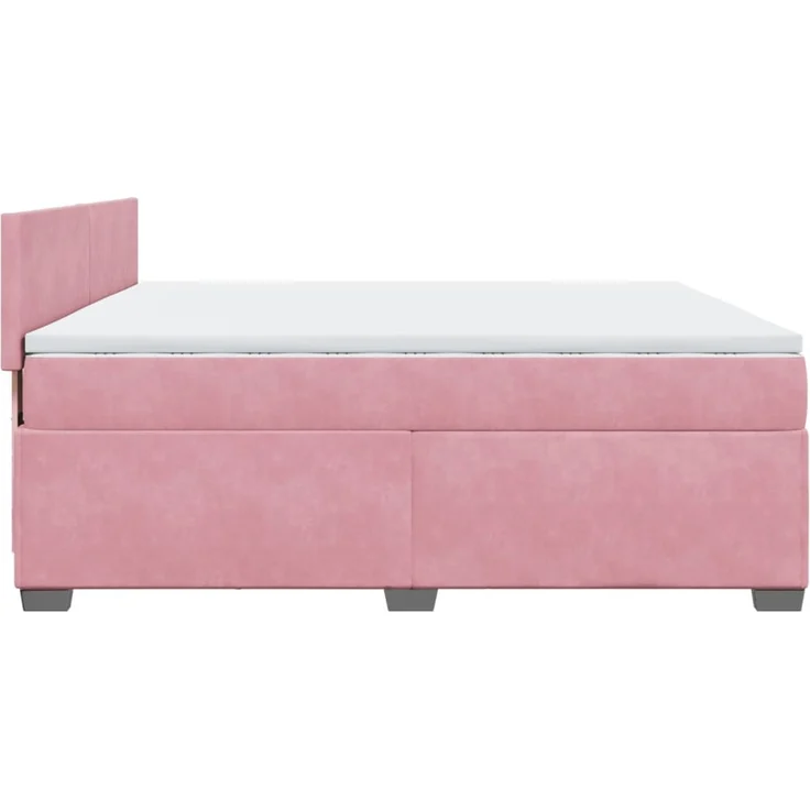 vidaXL Boxspringbett mit Matratze Rosa 200x200 cm Samt 3288701 – Bild 7