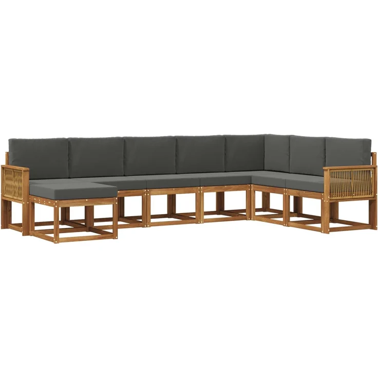 vidaXL Outdoor-Sofagarnitur 8 stk. 8-Sitzer Natur und Anthrazit 3385458 – Bild 2