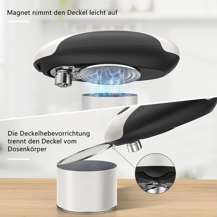 TUWENA Elektrischer Dosenöffner Elektrischer Dosenöffner, Automatischer One Touch Dosenöffner Kabellos – Bild 3
