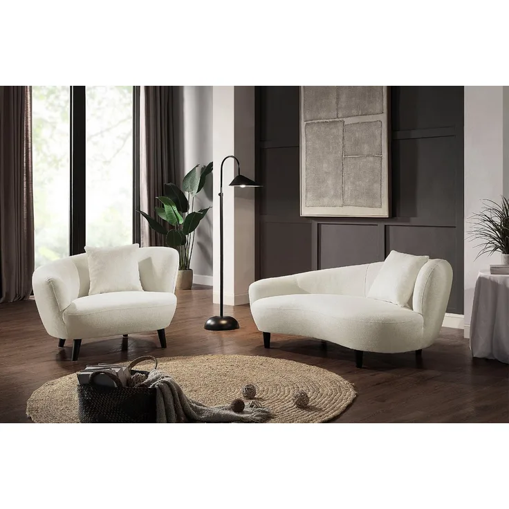 ATLANTIC home collection Loungesessel Olivia, XXL-Sessel, Nierenform-Sessel mit Zierkissen im Originalbezug
