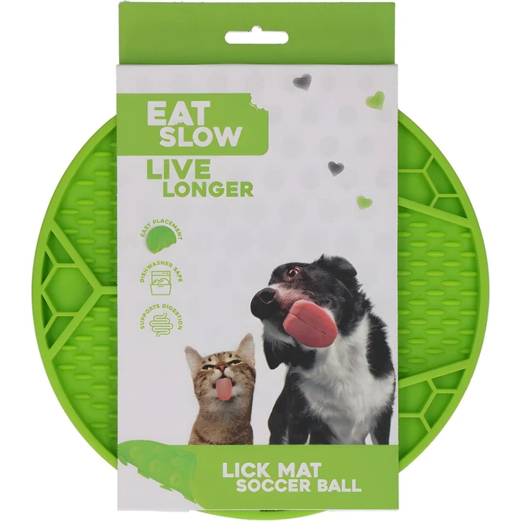 Eat Slow Live Longer Leckmatte Fußball grün – Bild 2