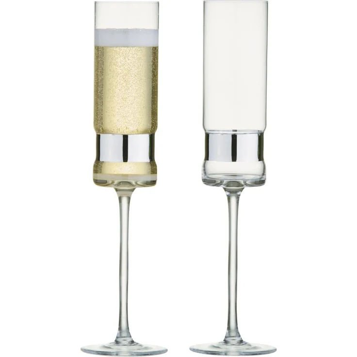 2er Set Anton Studio Designs SoHo Champagnerflöten Sektgläser silber – Bild 1