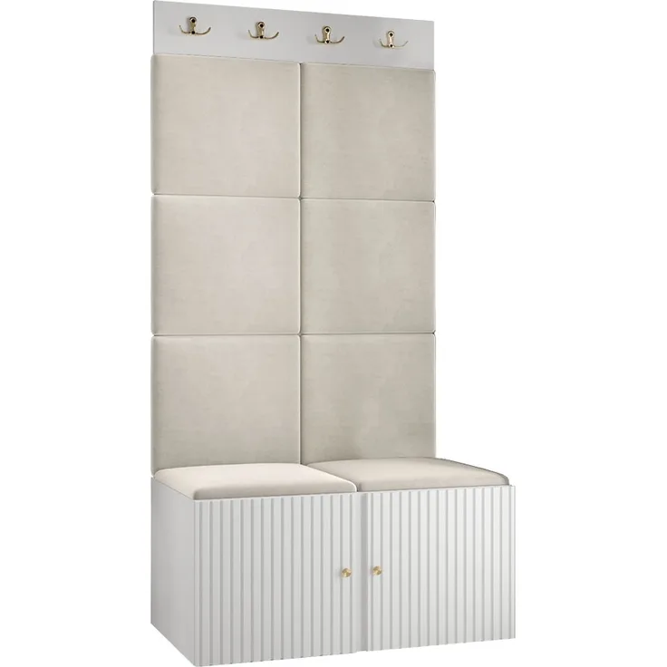 Garderoben-Set Kirtan Slim IV (Farbe: Weiß, Manila 02)