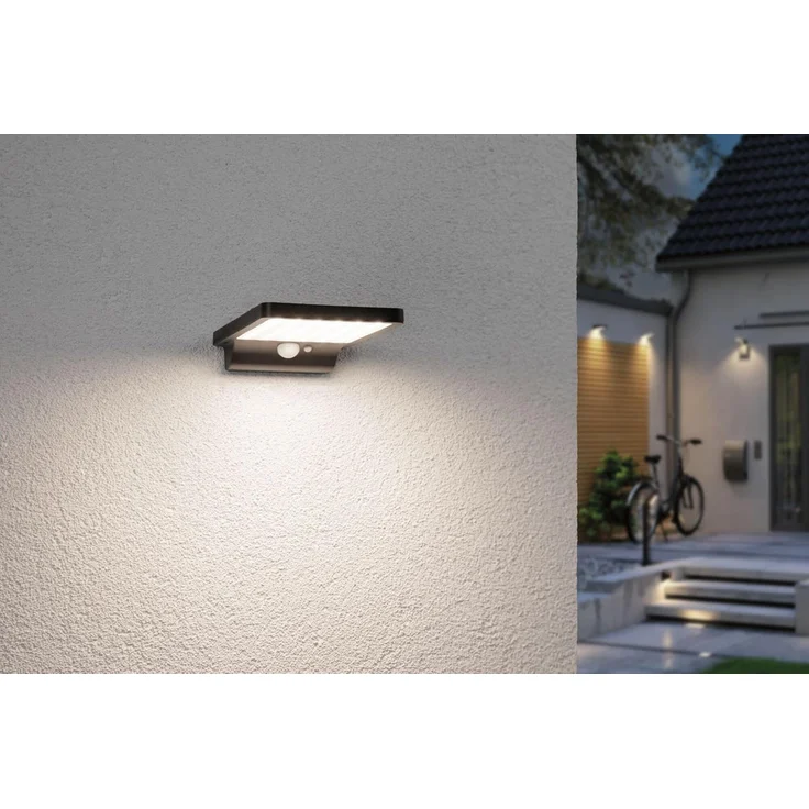 Paulmann 95393 Solar LED Außenwandleuchte Solveig schwarz IP44 3000K – Bild 6