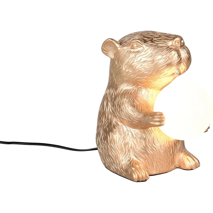 Besondere Tischleuchte CAPI kleine Capybara Lampe Gold, Höhe 25cm – Bild 2