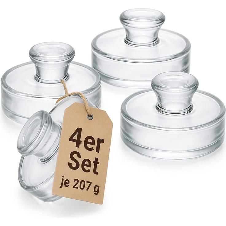 Thiru Fermentationsglas - Fermentiergewichte - Ø 7 & 8 cm - 4er- & 8er-Sets, (4-tlg) – Bild 1