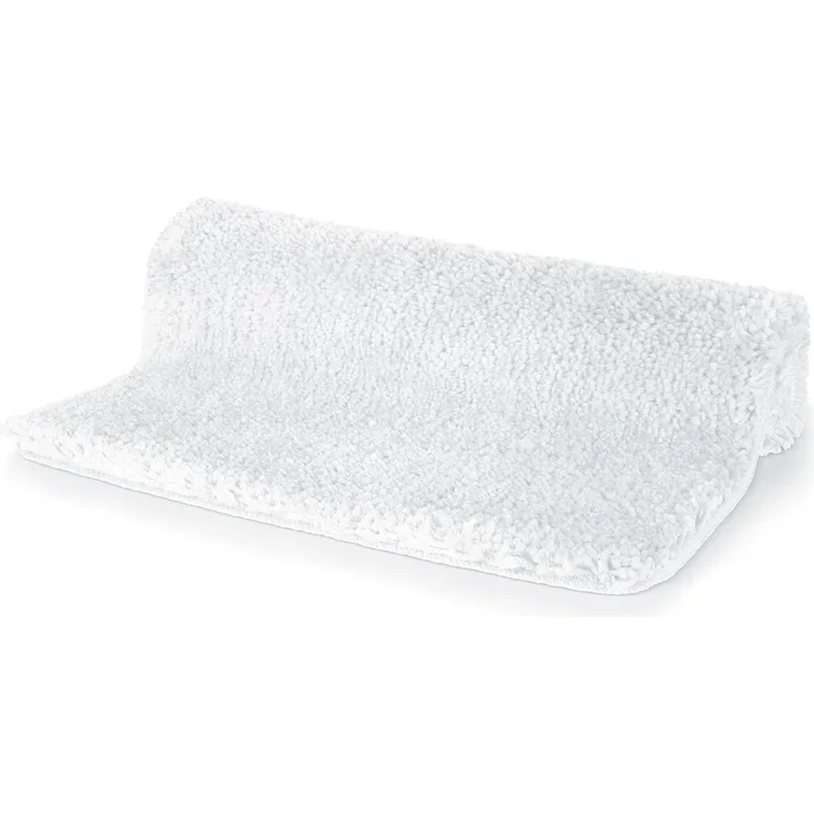 Spirella Badteppich Badematte Duschvorleger Mikrofaser Hochflor | flauschig | rutschhemmend | geeignet für Fußbodenheizung | 60x90 cm | Weiß