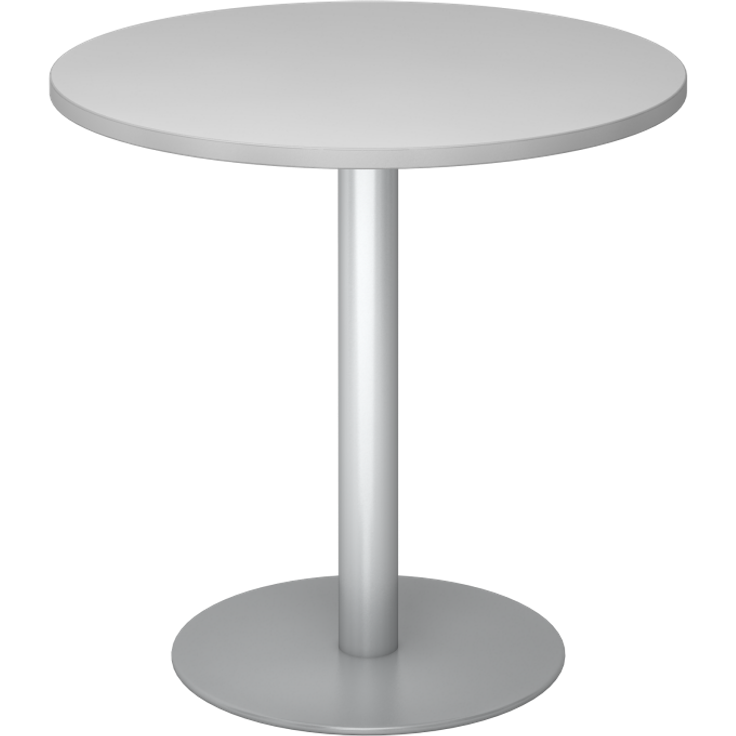 Besprechungstisch STF08 80cm Ø rund Grau Gestellfarbe: Silber