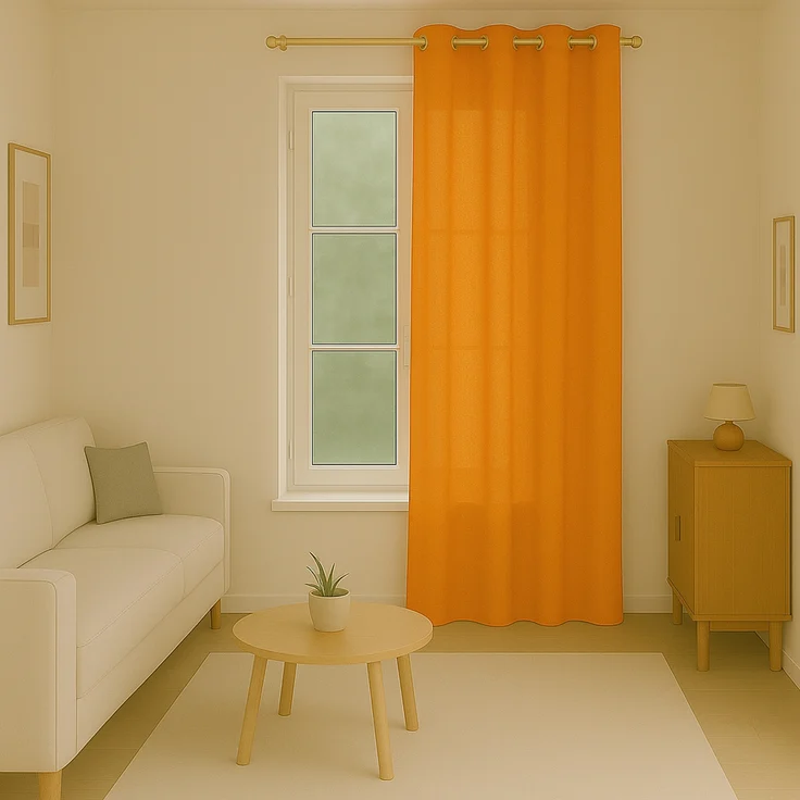 Bestlivings Blickdichte, Gardine mit Ösen, in vielen Größen und Farben Hellorange 140x145 cm – Bild 3