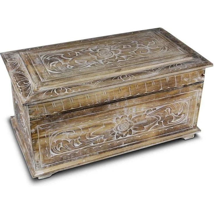 Oriental Galerie Truhe Truhe Albesiaholz Natur WW 50 cm Mittel (1 St) – Bild 1