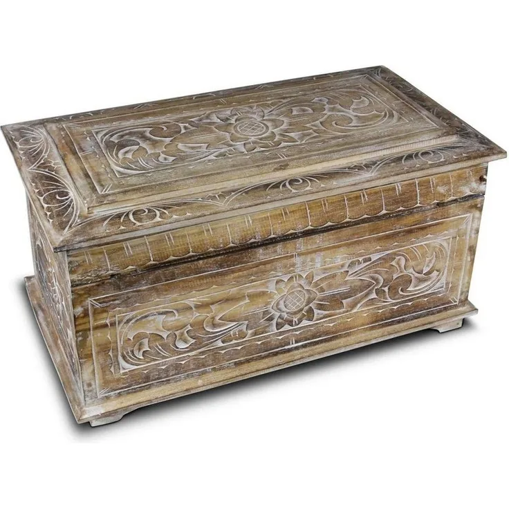 Oriental Galerie Truhe Truhe Albesiaholz Natur WW 50 cm Mittel (1 St)