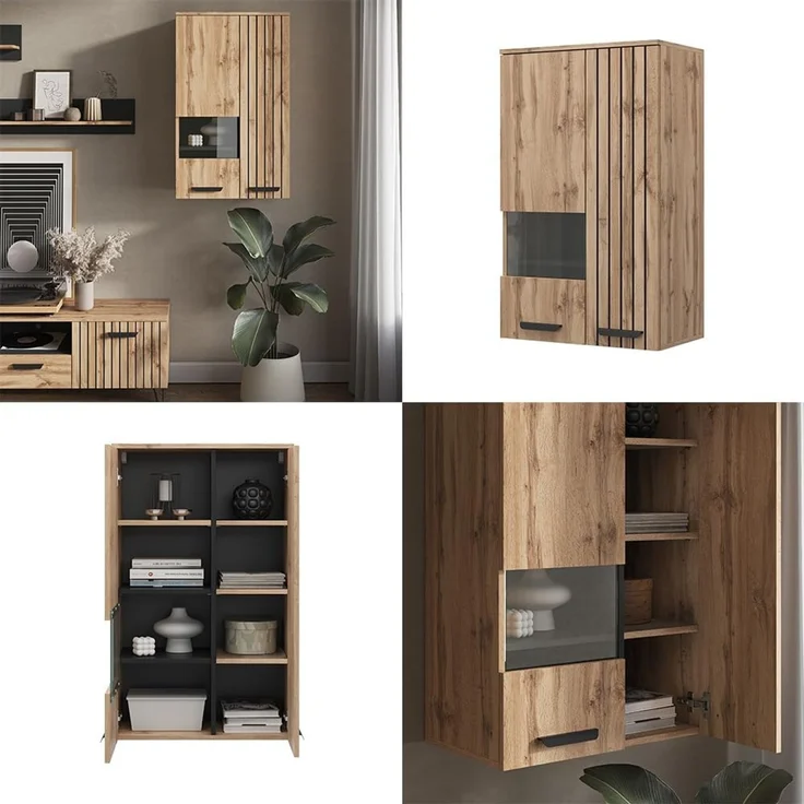 Hängeschrank Amber Braun 60.2 cm mit 2 Türen Vicco – Bild 8
