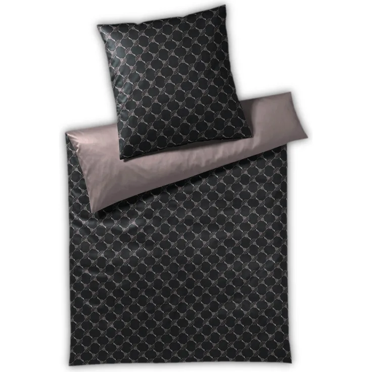 JOOP! Bettwäsche Cornflower Double 4083 9 Shiny Black 200 x 220 + 2x 80 x 80 cm
