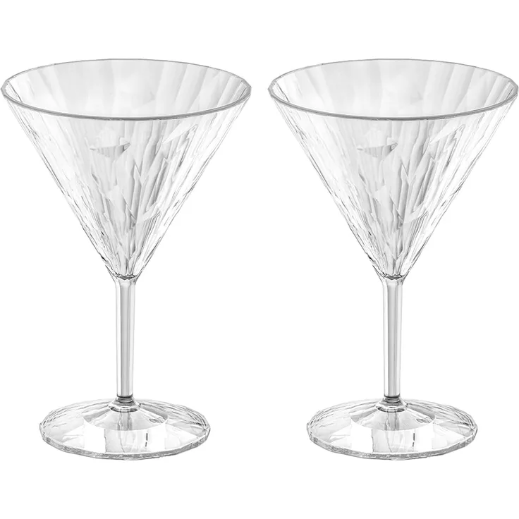 Koziol Superglas 2er-Set Club No. 12, Cocktailgläser, Martinigläser, Kunststoff, Crystal Clear, 250 ml, 4419535