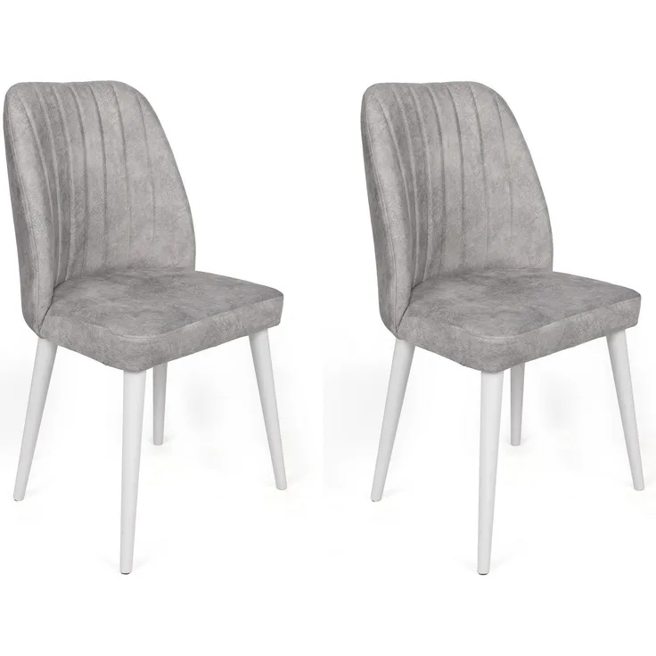 Skye Decor 'Alfa-498 V2' Stuhlset (2-teilig), Grau / Weiß, 50 x 90 x 49 cm