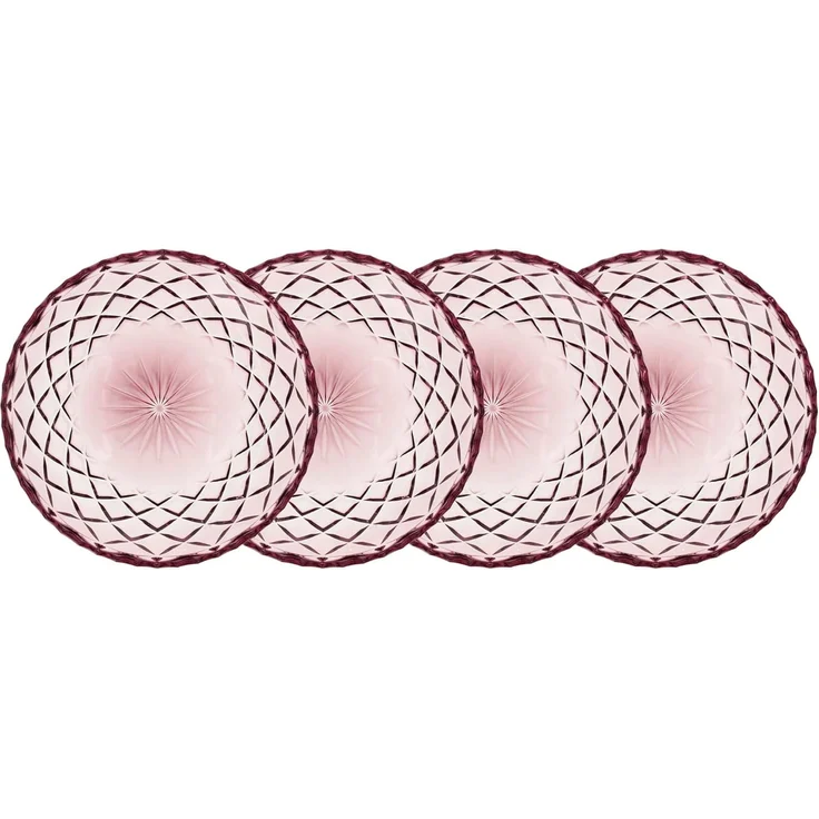 Lyngby Glas 4er-Set Teller 16 cm Sorrento Pink