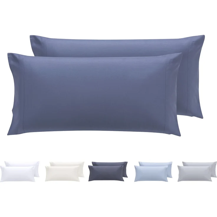 Kissenbezüge, extra weiche Mikrofaser, hypoallergen, Set mit 2 Kissenbezügen 80X40 cm Graublau