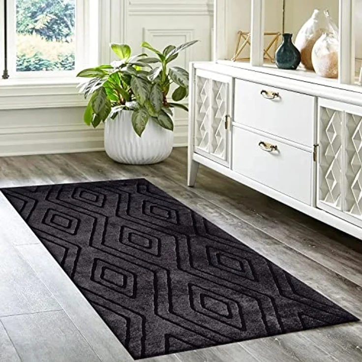 Vimoda Teppich Teppich Modern Super Weich, Rechteckig, 3D Effekt, Raute, Modern, Läufer Wohnzimmer – Bild 5