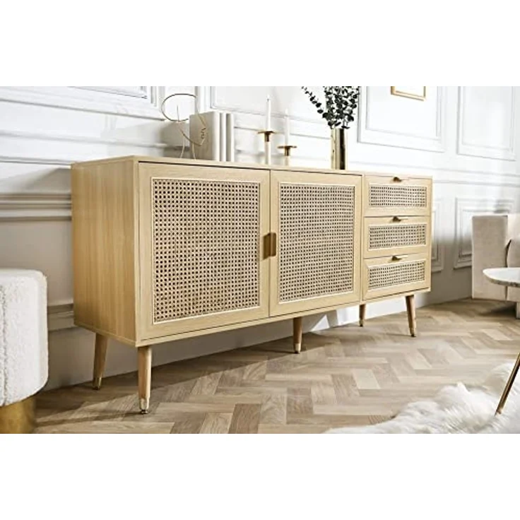 riess-ambiente Sideboard VIENNA 154cm natur (Einzelartikel, 1 St), Wohnzimmer · Wiener Geflecht · 3 Schubladen · Kommode · Retro – Bild 4