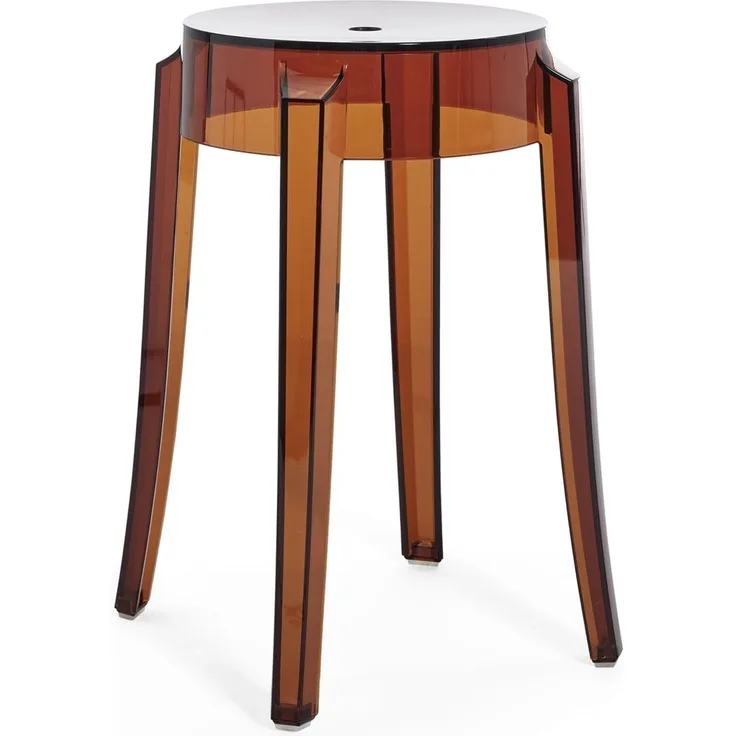 Kartell Charles Ghost, Hocker, 2-er Satz, H 46 cm, Bernstein