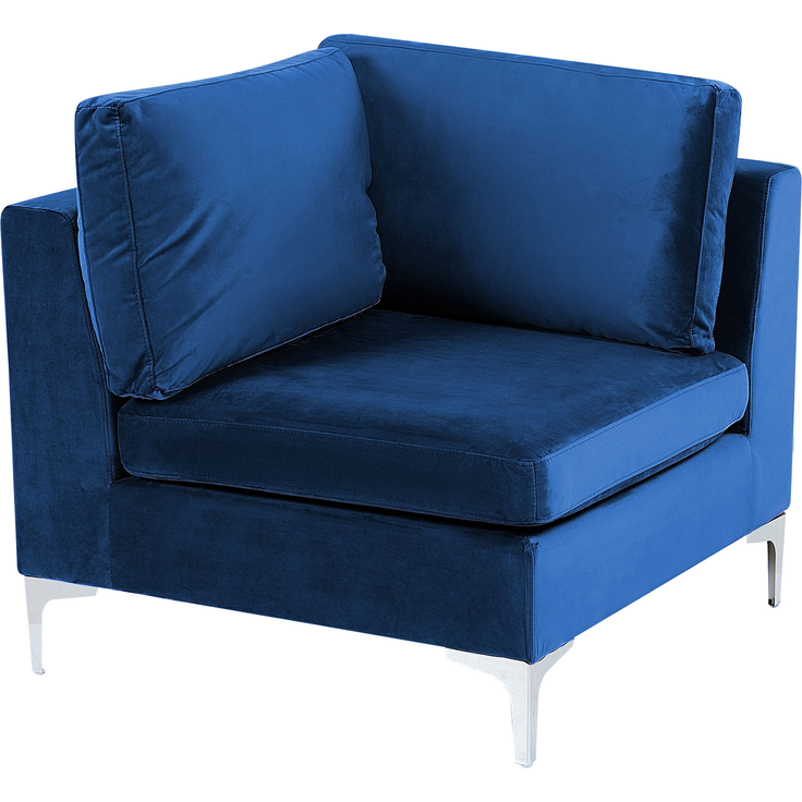 Ecksessel Samtstoff marineblau mit Metallbeinen EVJA