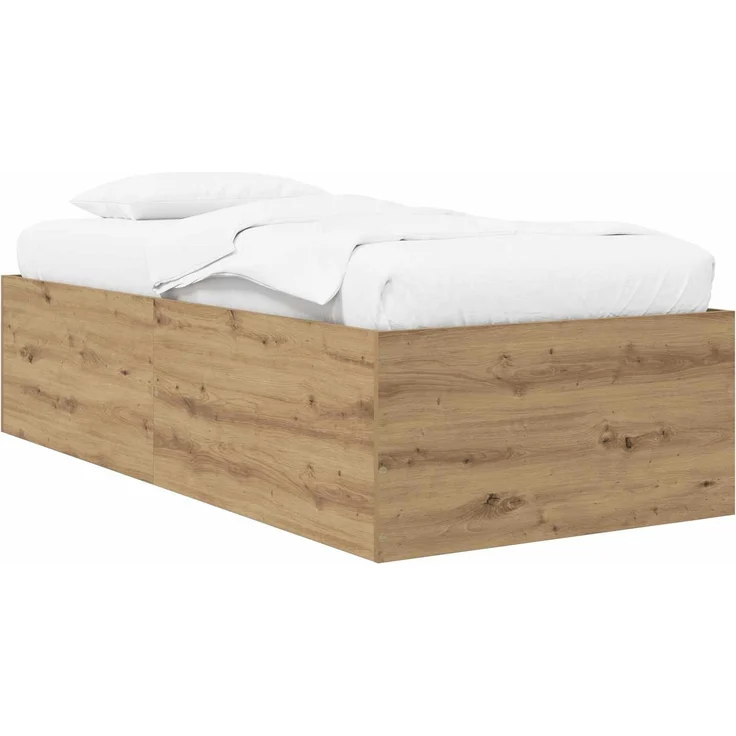 vidaXL Bodenbettgestell Kunsthandwerk Eiche 80 x 200 cm Holzwerkstoff 3429540 – Bild 2