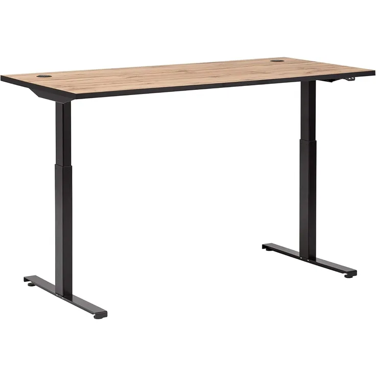 Möbelpartner Montana 701500 Schreibtisch höhenverstellbar, Holzdekor, Eiche Landhaus Dekor, 160 x 75 x 71-121 cm