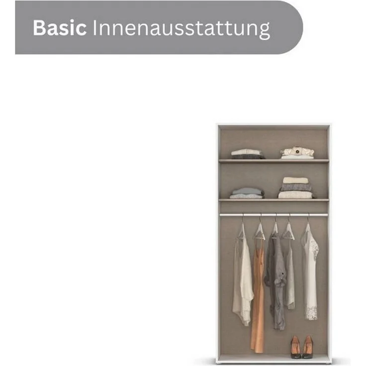 rauch Kleiderschrank Schrank Mehrzweckschrank Garderobe Wäscheschrank Schlafzimmer VOYAGER (3 verschiedenen Ausstattungen BASIC/CLASSIC/PREMIUM) mit 2 modernen Griffvarianten, viel Stauraum MADE IN GERMANY – Bild 4