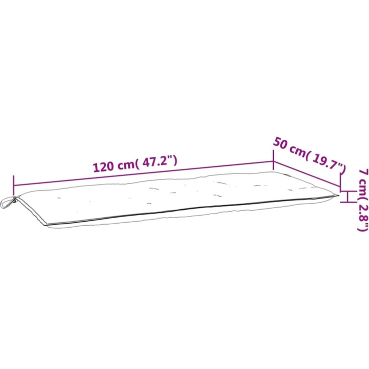 vidaXL Gartenbank-Auflagen 2 Stk. Weinrot 120x50x7 cm Oxford-Gewebe 361687 – Bild 7