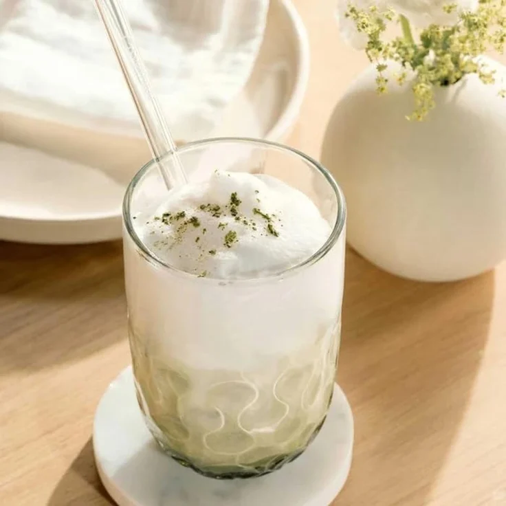Leonardo GOCCE Matcha Latte Glas (2) 390 ml mit Glastrinkhalm 6er Set – Bild 4