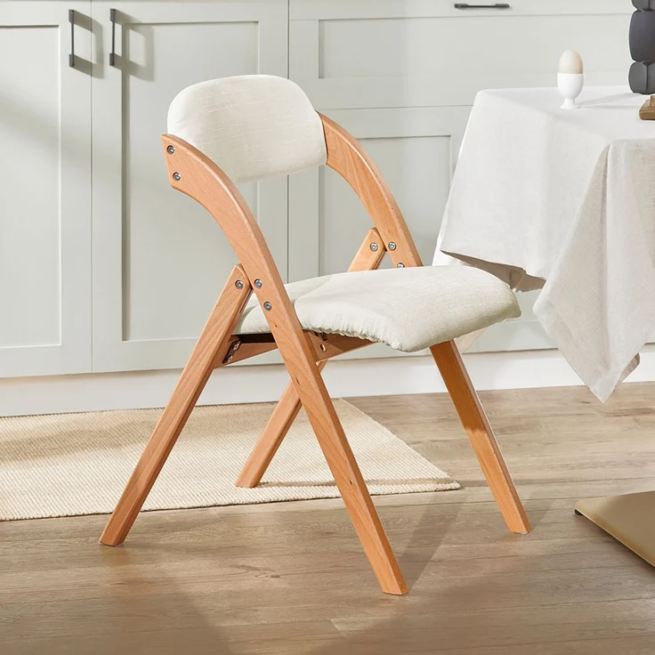 SoBuy FST92-WX2 2 Klappstühle, Massivholz, Lackiert, Weiß, 47 x 77 x 52 cm – Bild 6