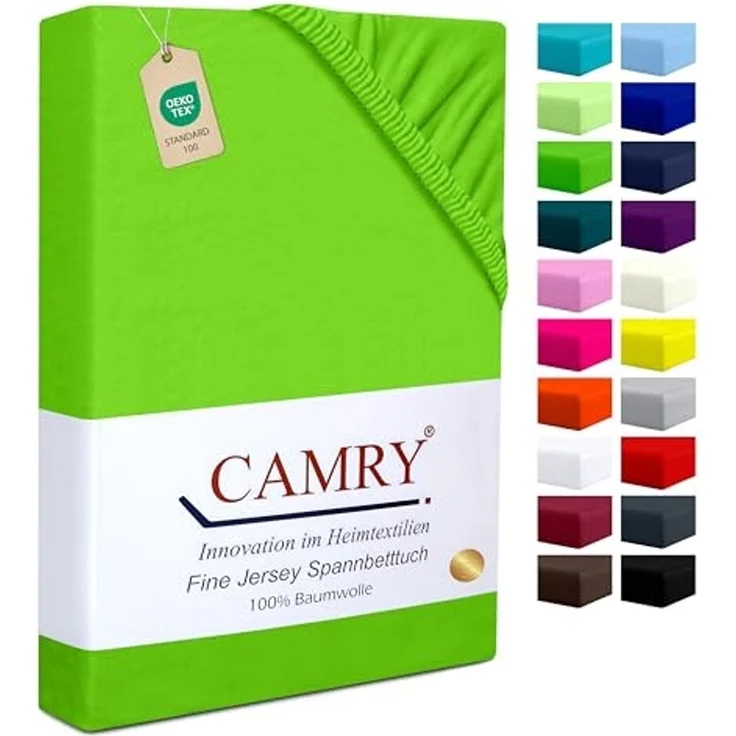 Camry Spannbettlaken CLASSIC Jersey 100% Baumwolle Spannbetttuch atmungsaktiv Gummizug, Jersey Baumwolle, Gummizug: rundum, 100% Baumwolle, alle Matratzenhöhen, atmungsaktiv, pflegeleicht – Bild 1
