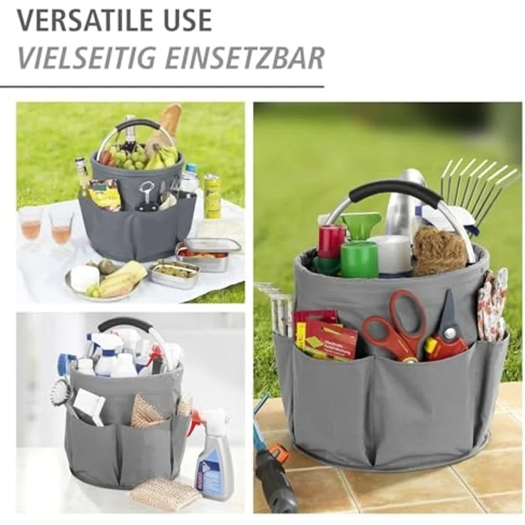 Maximex Organizer Universal-Reinigungs-Caddy (1 St), mit 6 Außentaschen für Gartenwerkzeug, großes Hauptfach, faltbar, 16 l – Bild 2