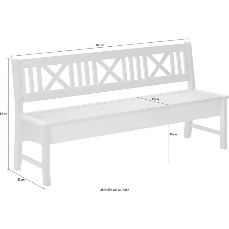massivline&more Truhenbank Bodensee (1-St), Breite 166 cm