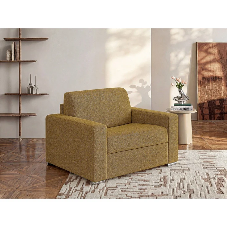 Vente-unique - CALITO - Schlafsessel - Metall - Stahl - Gelb - 124 x 95 x 85 cm – Bild 2