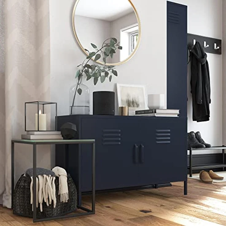 Dorel Home Queer Eye Bradford Metallschrank, Spind, Navy, Einheitsgröße – Bild 2