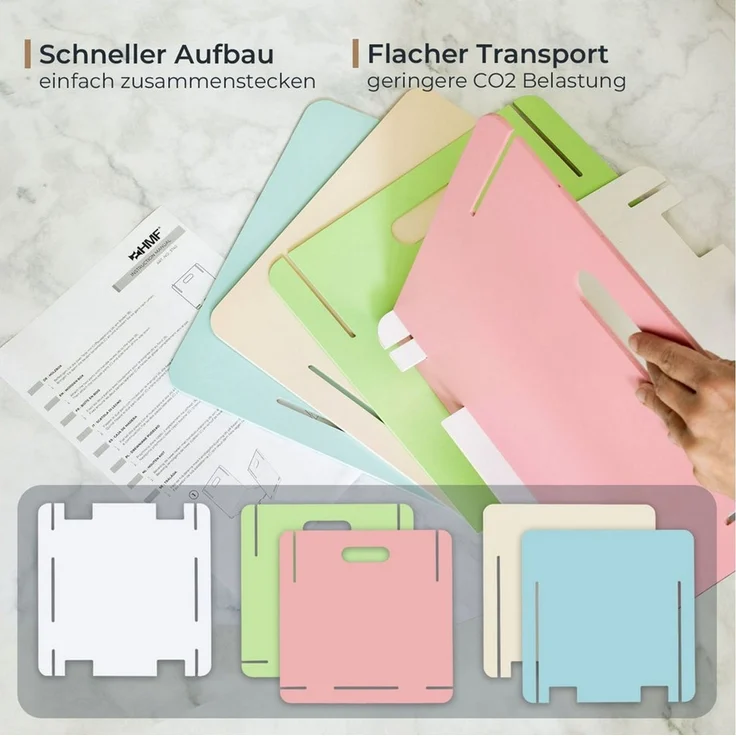 HMF Aufbewahrungsbox Praktische Spielzeugkiste aus Holz zum Zusammenstecken (2 St), Holzkiste passend für Kallax, 32 x 32 x 32 cm, Mehrfarbig – Bild 3