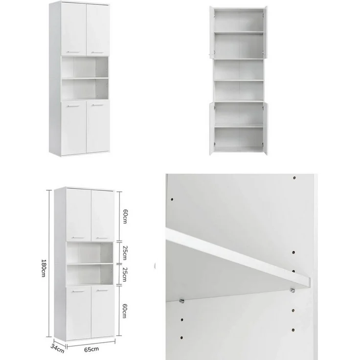 mokebo Badmöbel-Set Der Steuermann, (3-teilig), Made in Germany, Badezimmerschrank, Badschrank, Set in Weiß – Bild 4